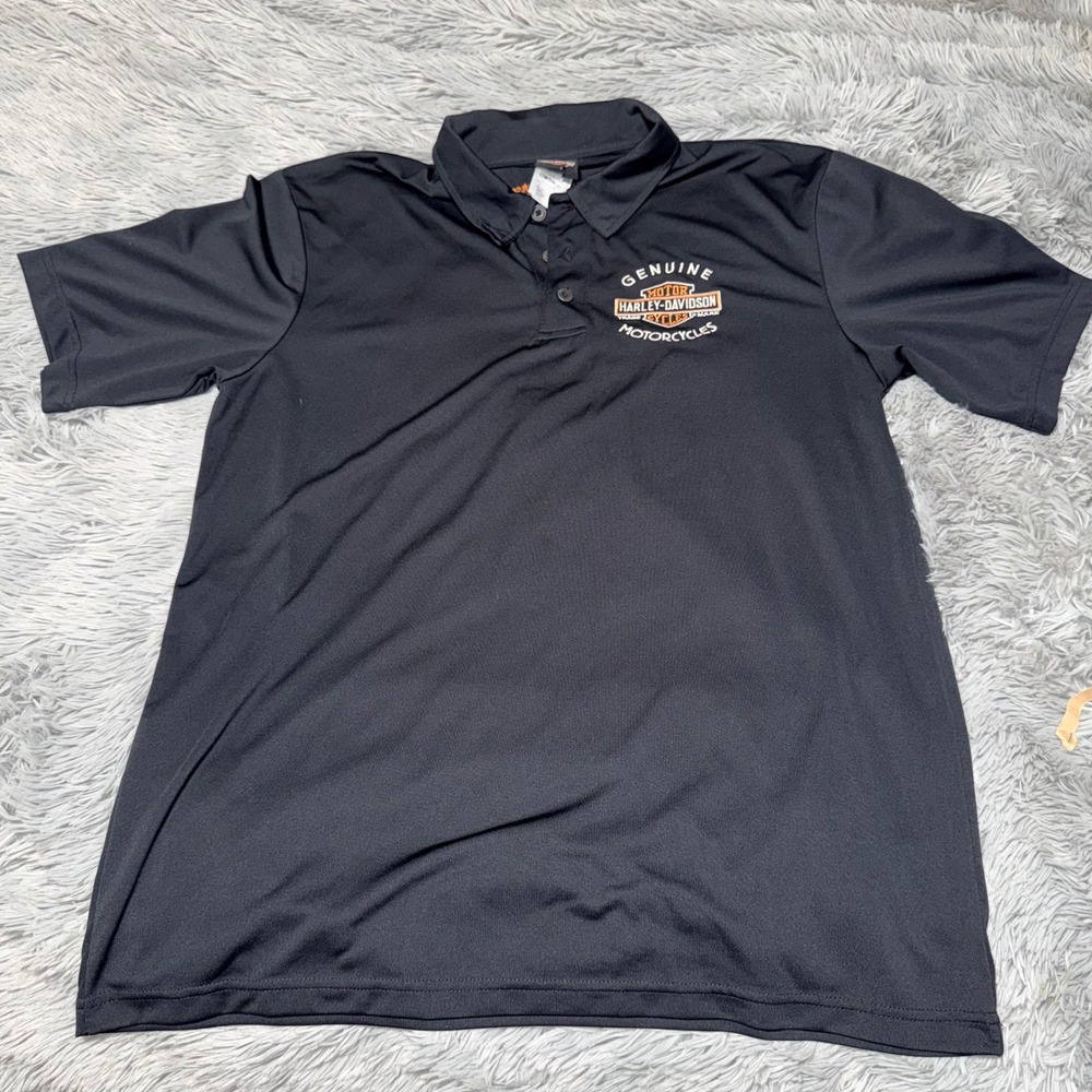 Harley Davidson Mens Black Performance Polo Shirt Smith Brothers TN Size L - Picture 6 of 7